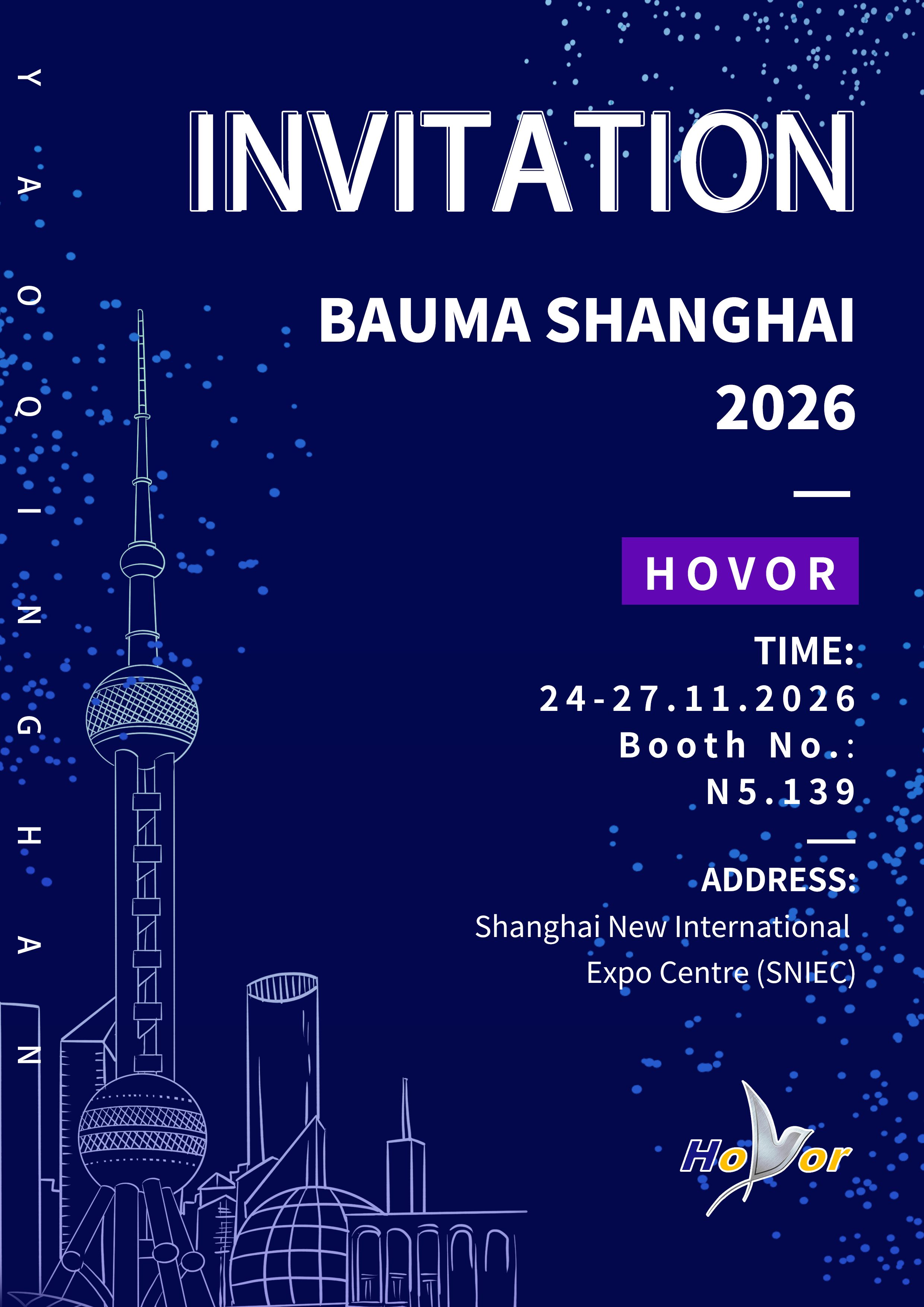 Shijiazhuang Hovor Diesel Engine Co., Ltd. invites you to meet at Shanghai BAUMA Exhibition